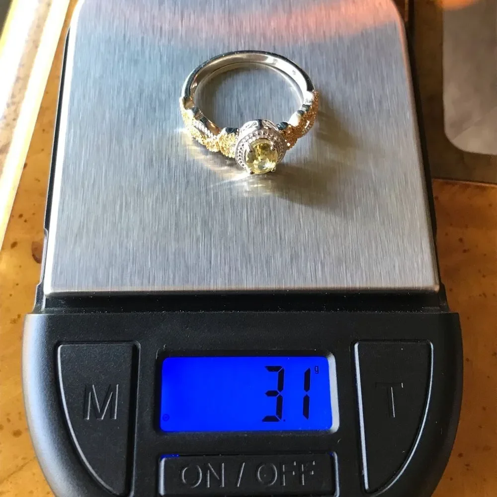 Natural Heliodor Yellow Sapphire Sterling Silver Ring Size 9
